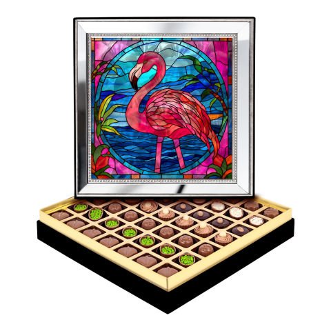 Ayna Çerçeveli Flamingo Kutusu Spesiyal Çikolatalı