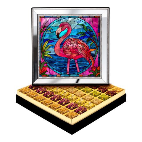 Ayna Çerçeveli Flamingo Kutusu Lüks Lokumlu
