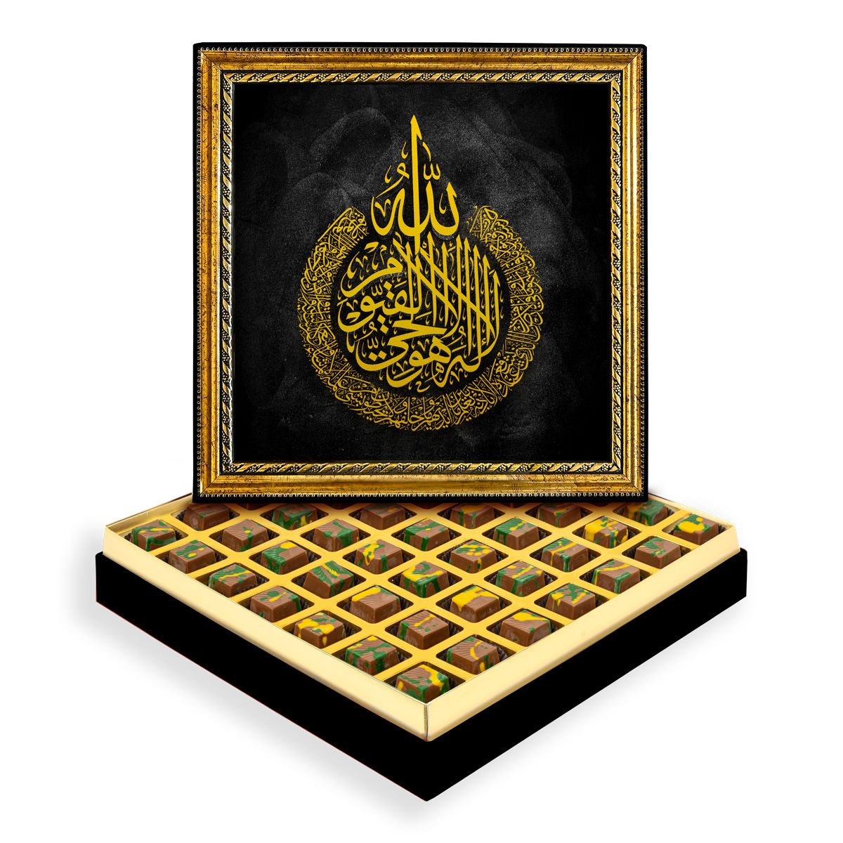 Ayet-el Kürsi Çerçeveli Tablo Kutuda Dubai Çikolatası