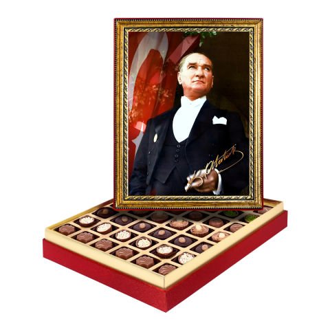 Atatürk ve İmzası Çerçeveli Tablo Kutu Spesiyal Çikolatalı