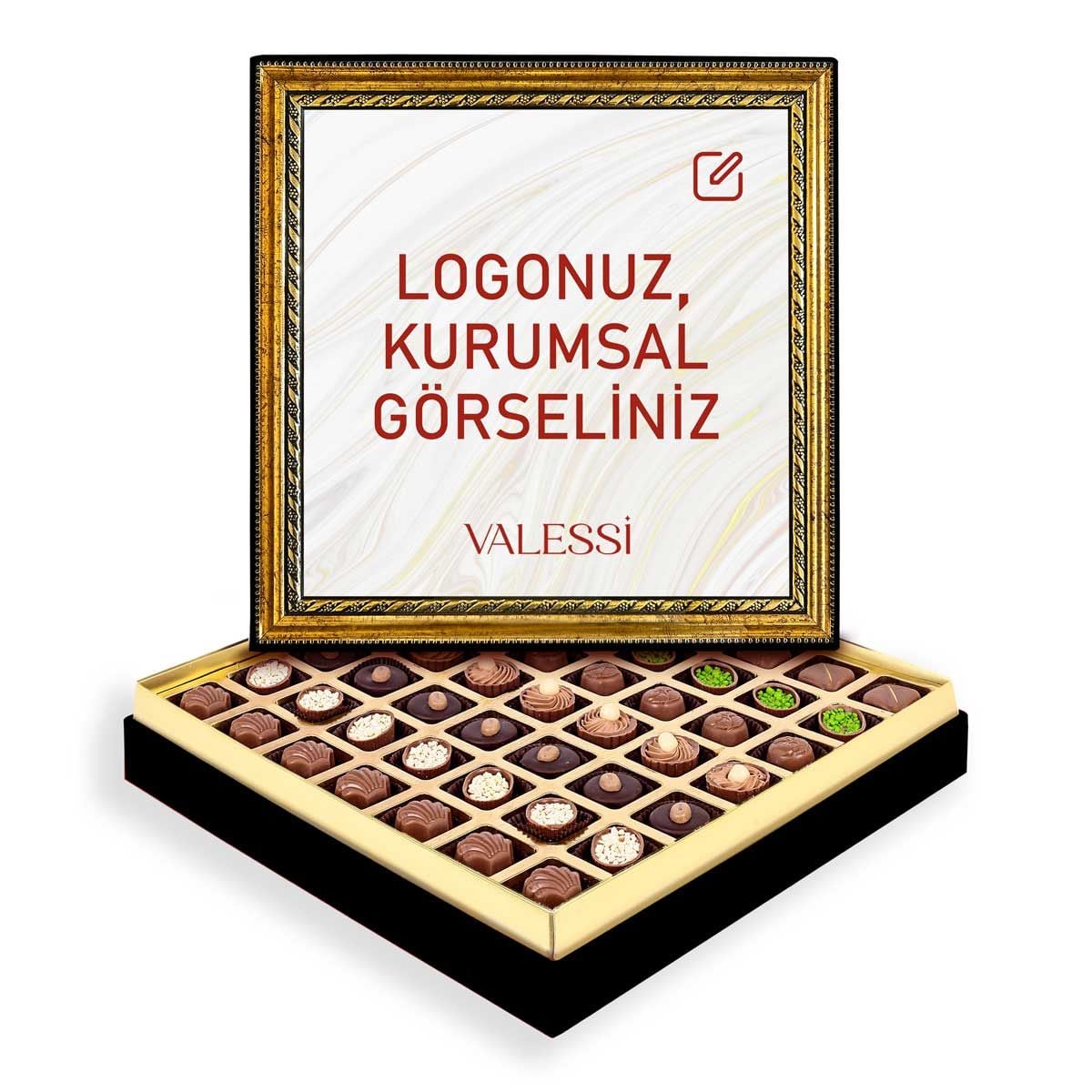 Kişiye Özel Tablo Kutuda Spesiyal Çikolata Büyük Boy (600 gr.)