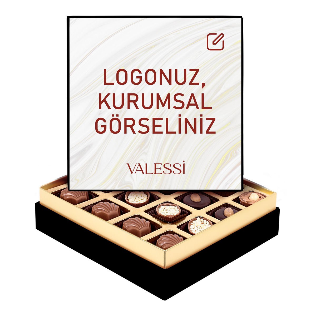 Kişiye Özel Tablo Kutuda Spesiyal Çikolata Küçük Boy (192 gr.)