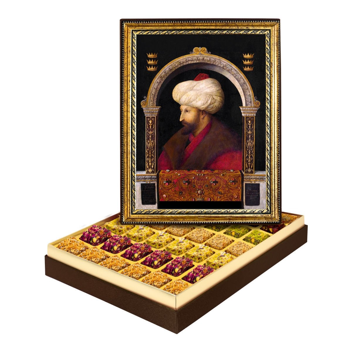 Fatih Sultan Mehmet Çerçeveli Tablo Kutu Lüks Lokumlu