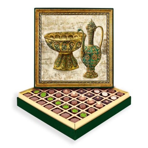 Zümrüt Kase Çerçeveli Tablo Kutu Spesiyal Çikolatalı