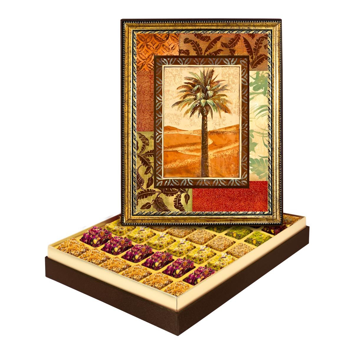 Palmiye Çerçeveli Tablo Kutu Lüks Lokumlu