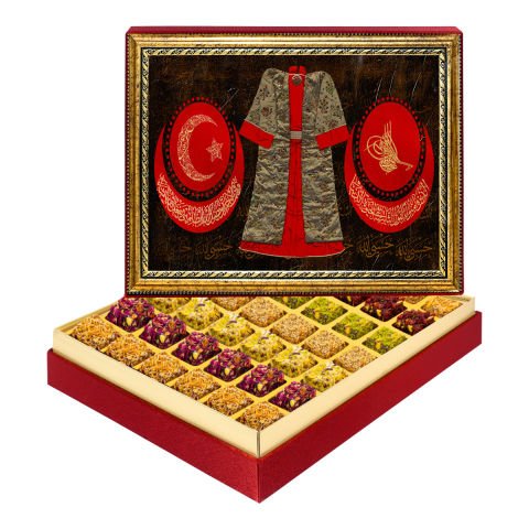 Bayraklı Kaftan Çerçeveli Tablo Kutu Lüks Lokumlu