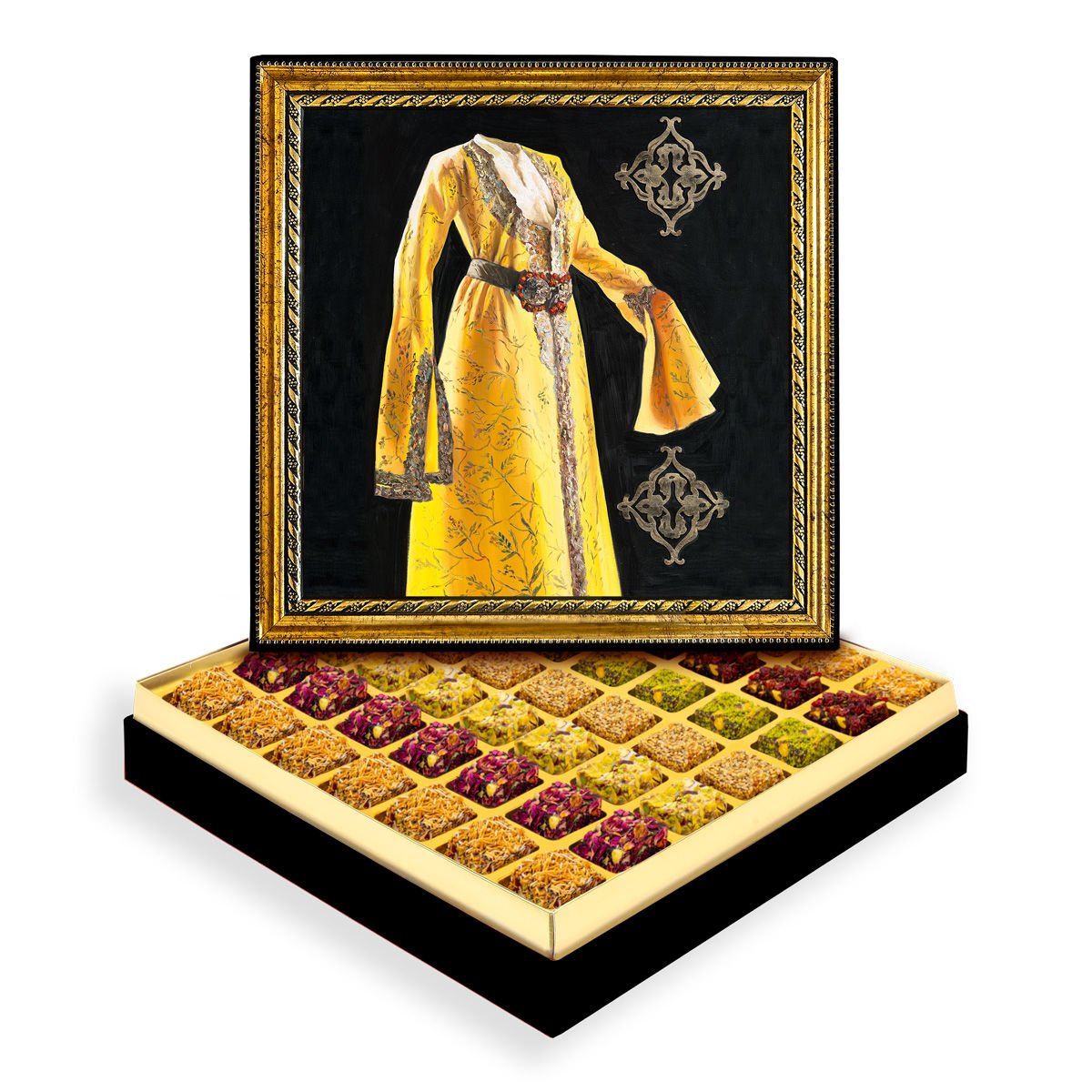 Etnik Kaftan Çerçeveli Tablo Kutu Lüks Lokumlu