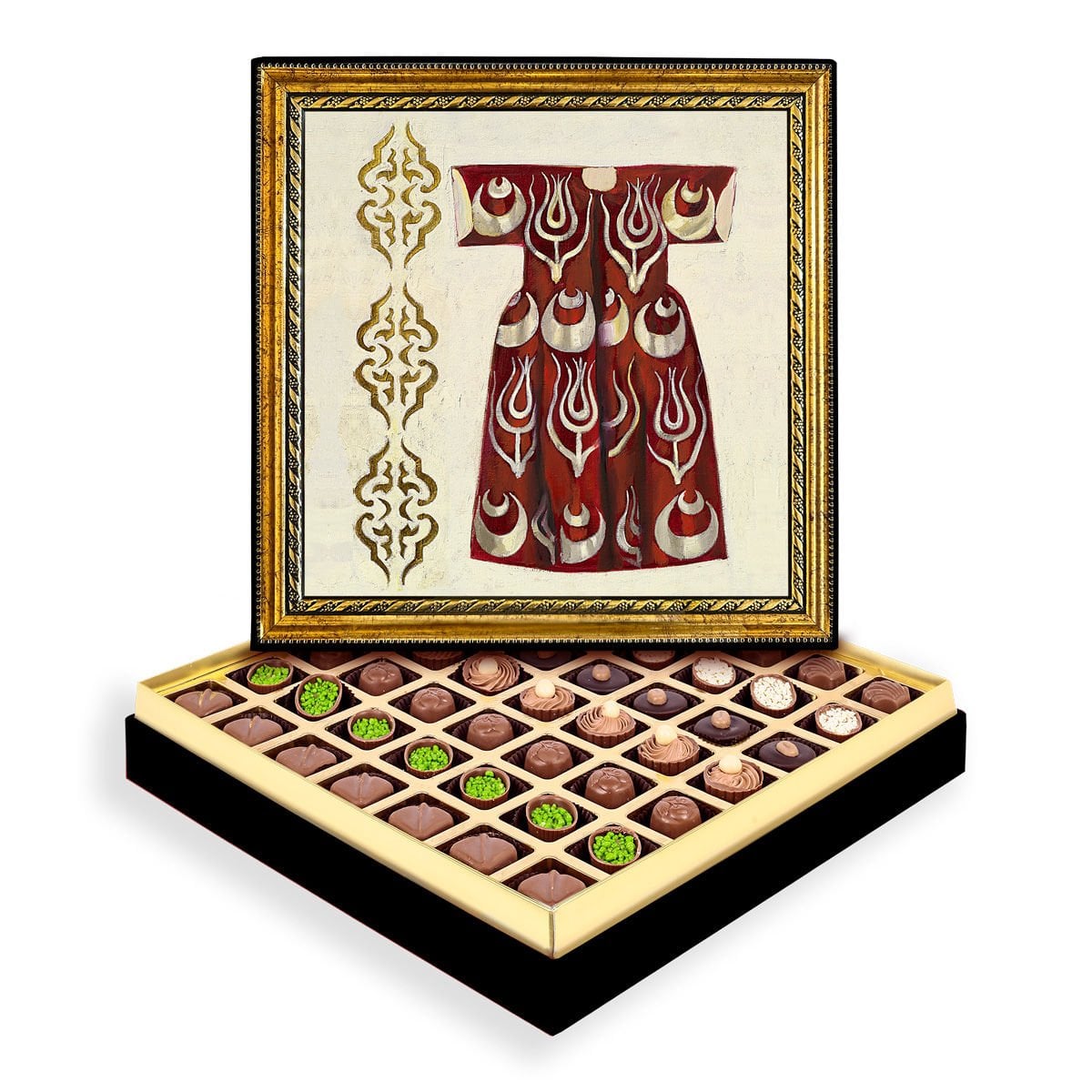 Laleli Kaftan Çerçeveli Tablo Kutu Spesiyal Çikolatalı