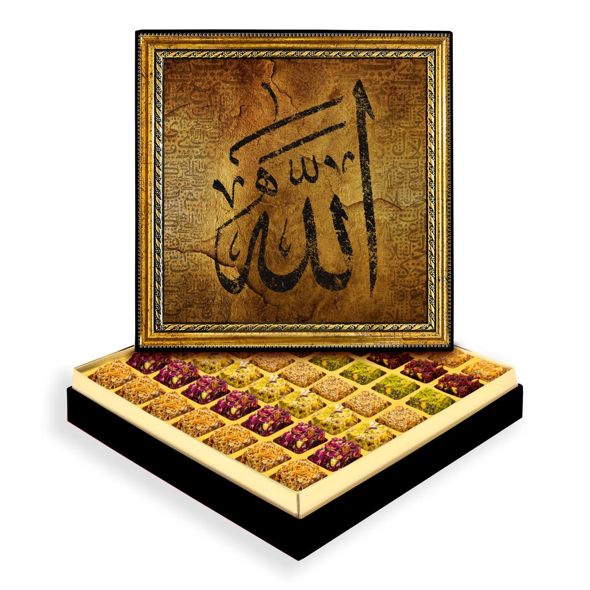 Allah Çerçeveli Tablo Kutu Lüks Lokumlu