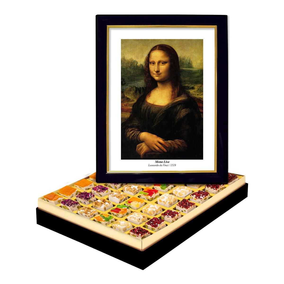Modern Çerçeveli Mona Lisa Kutuda Çerezli Nugat