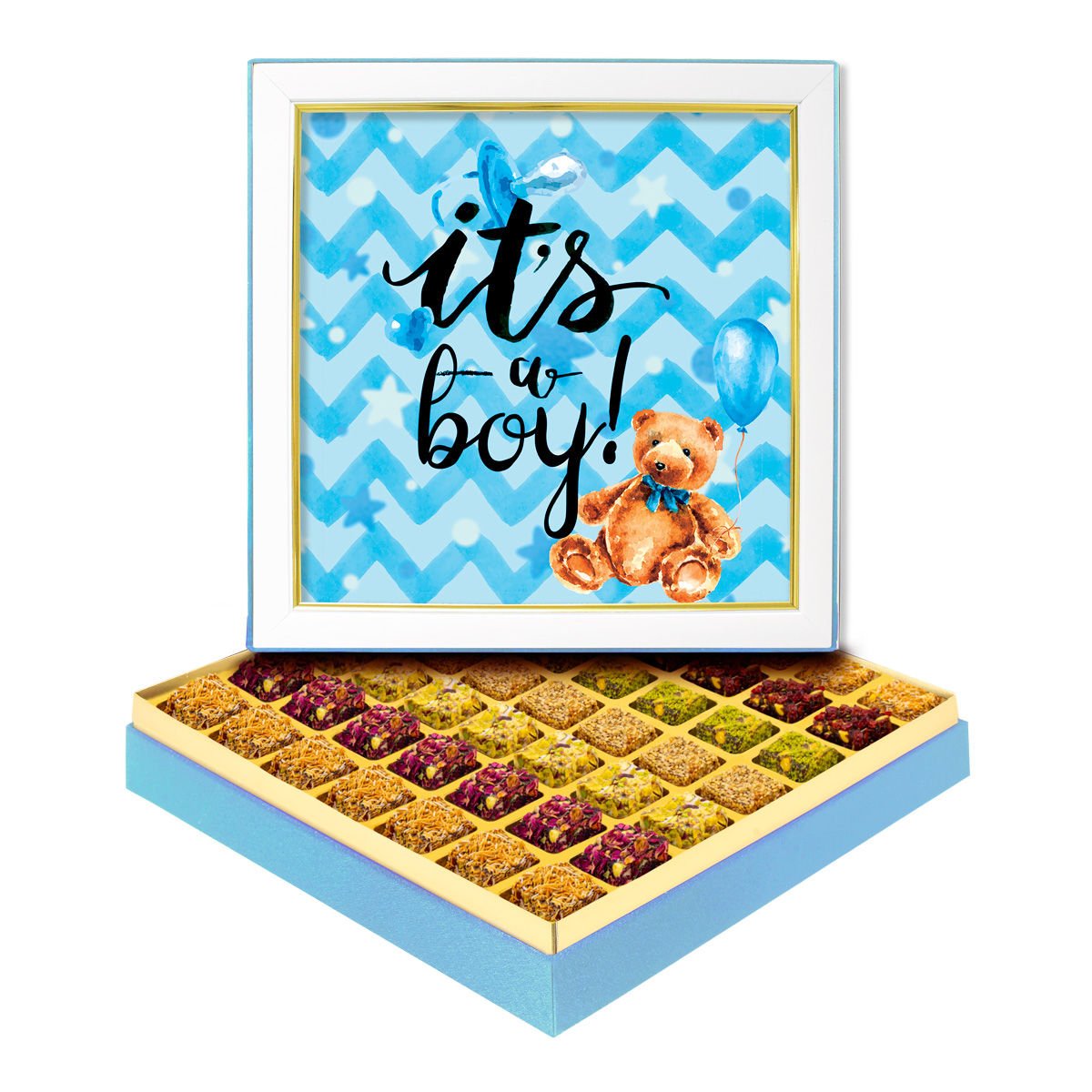 It's a Boy Çerçeveli Bebek Kutusu Lüks Lokumlu