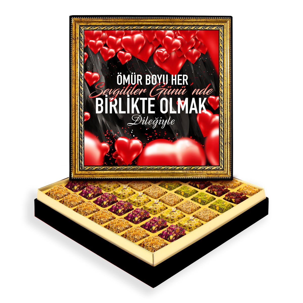 Ömür Boyu Çerçeveli Tablo Kutu Lüks Lokumlu