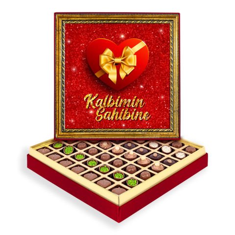 Kalbimin Sahibine Çerçeveli Tablo Kutu Spesiyal Çikolatalı