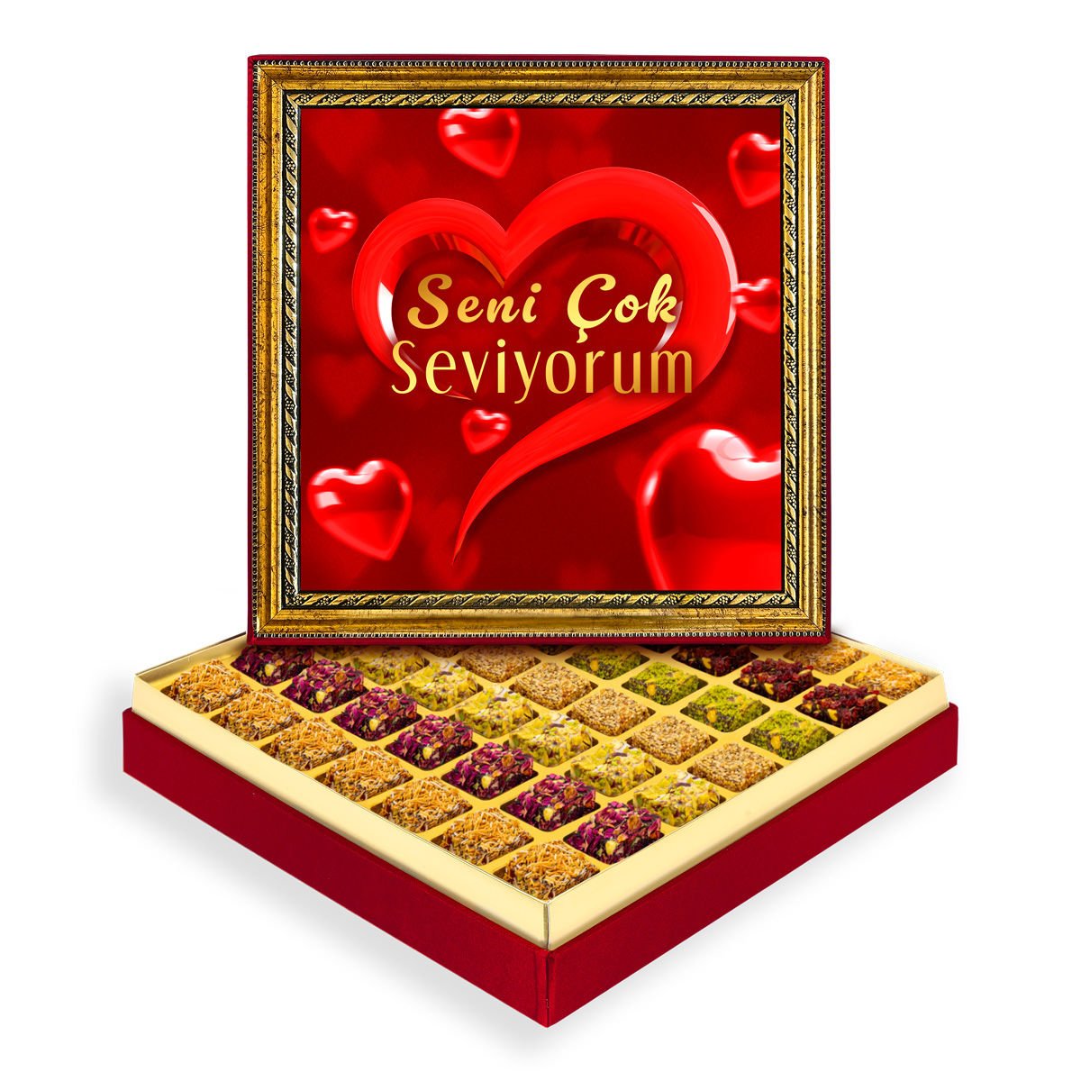 Seni Çok Seviyorum Çerçeveli Tablo Kutu Lüks Lokumlu