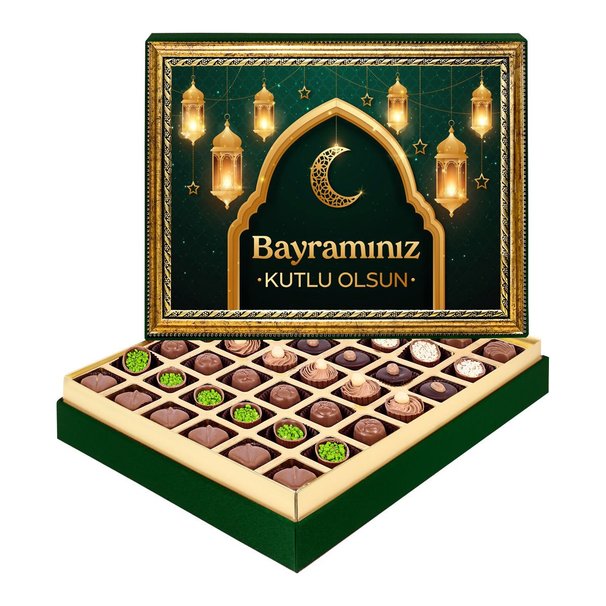 Bayramınız Kutlu Olsun Çerçeveli Tablo Kutu Spesiyal Çikolatalı