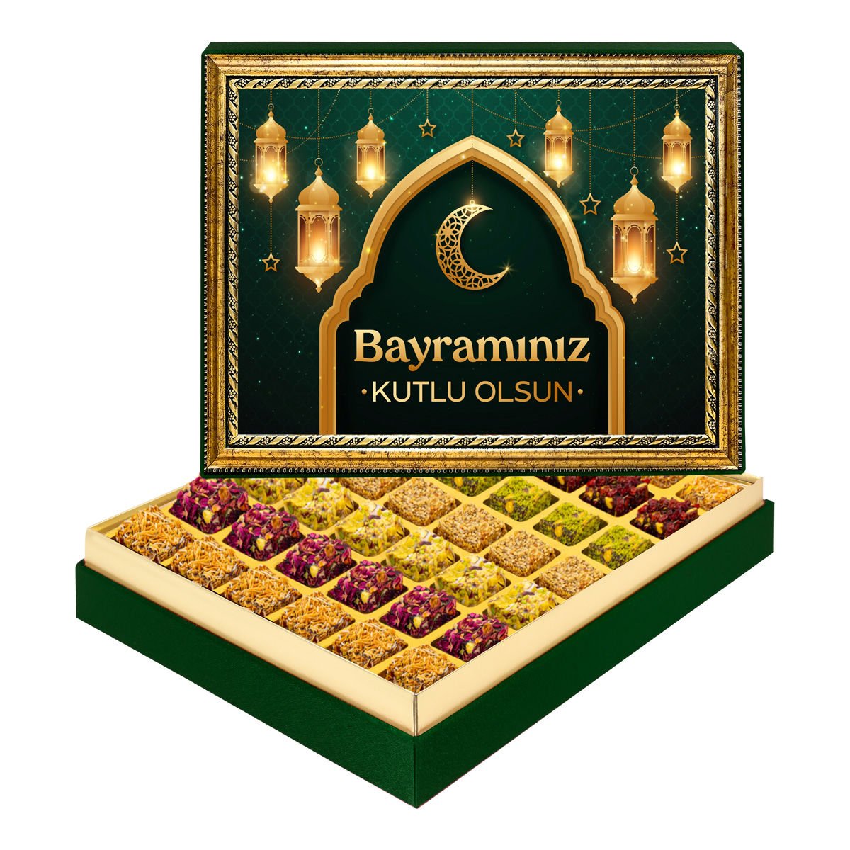 Bayramınız Kutlu Olsun Çerçeveli Tablo Kutu Lüks Lokumlu
