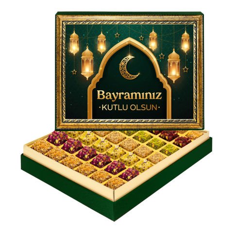 Bayramınız Kutlu Olsun Çerçeveli Tablo Kutu Lüks Lokumlu