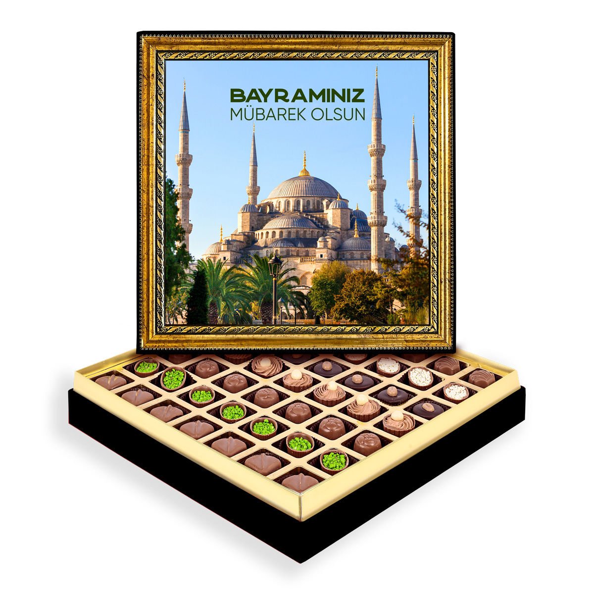 Sultanahmet Camii ve Bayram Çerçeveli Tablo Kutu Spesiyal Çikolatalı