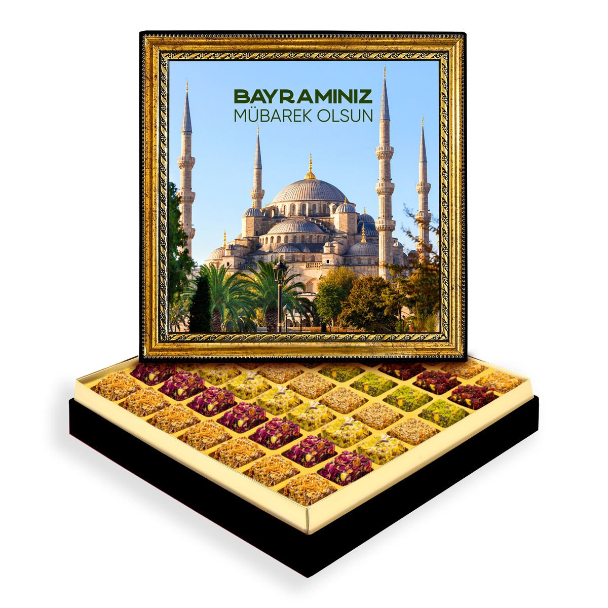 Sultanahmet Camii ve Bayram Çerçeveli Tablo Kutu Lüks Lokumlu
