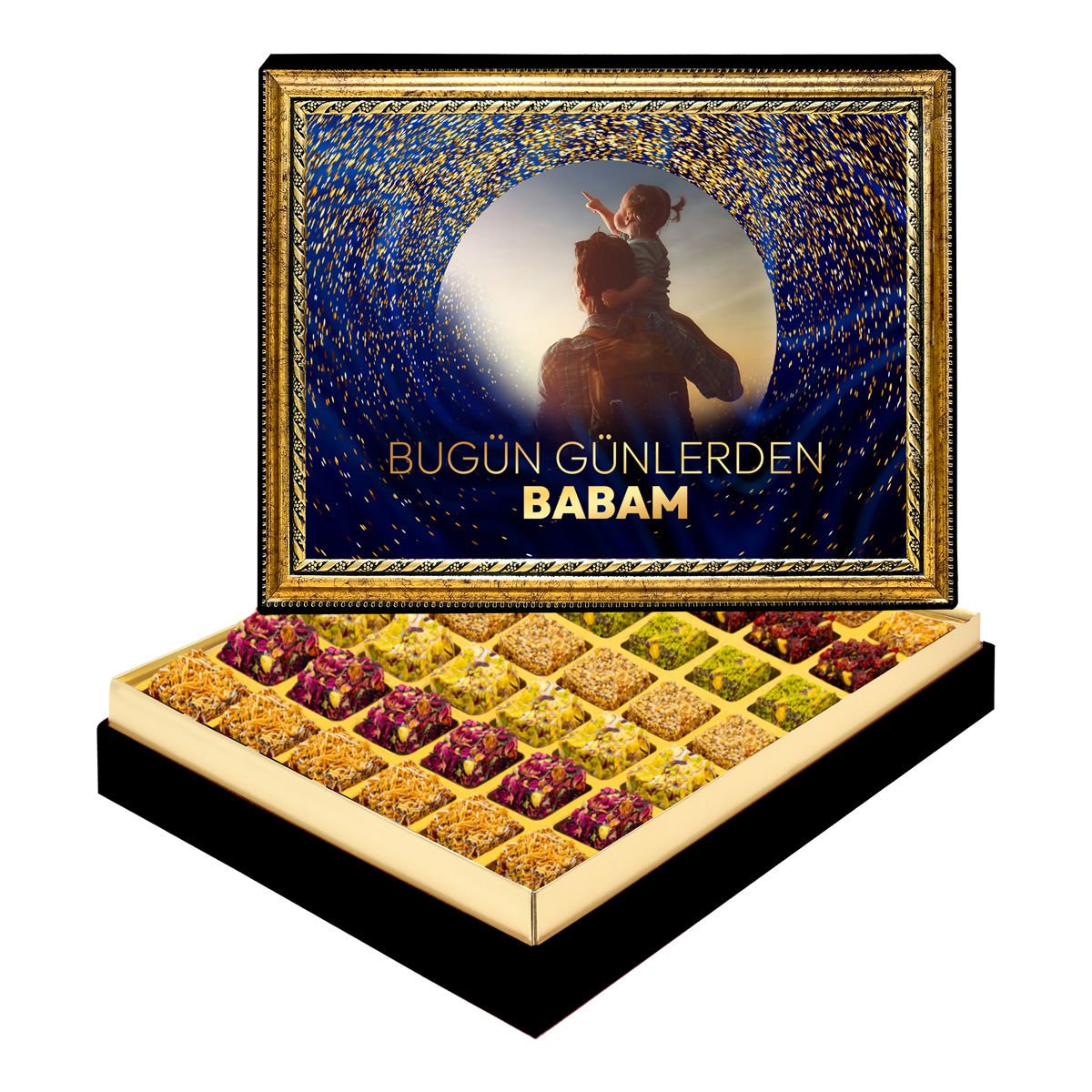 Günlerden Babam Çerçeveli Tablo Kutu Lüks Lokumlu