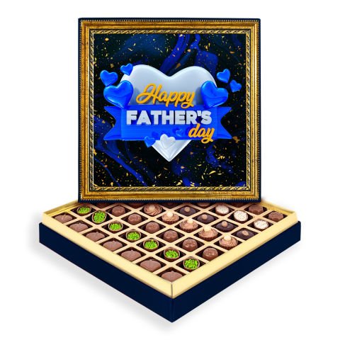 Happy Father's Day Çerçeveli Tablo Kutu Spesiyal Çikolatalı