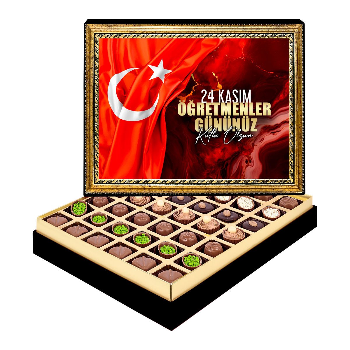 24 Kasım Çerçeveli Tablo Kutu Spesiyal Çikolatalı
