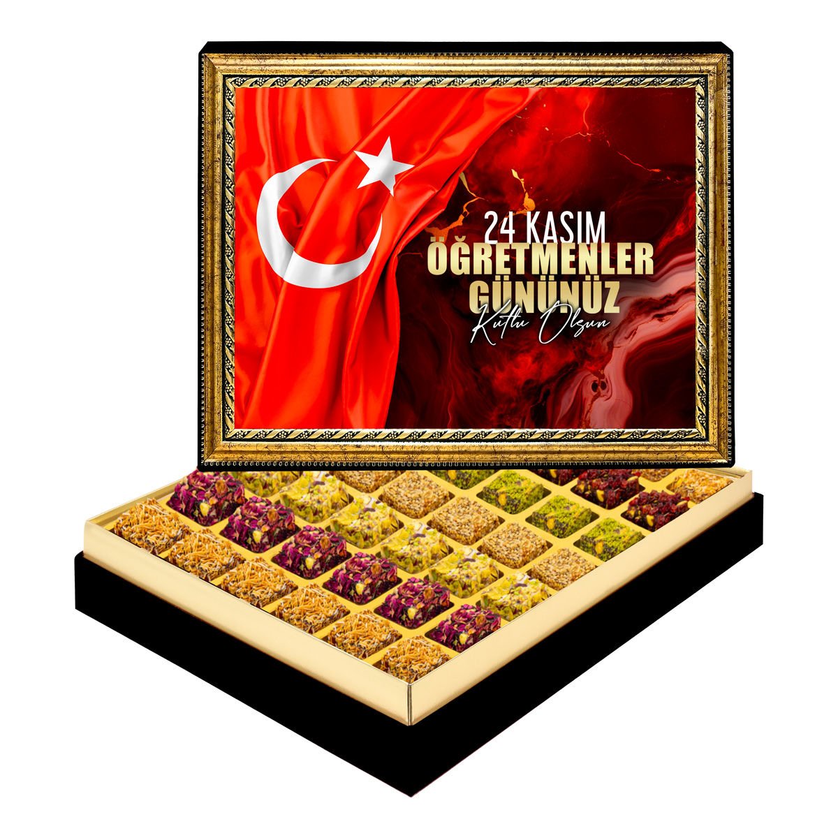 24 Kasım Çerçeveli Tablo Kutu Lüks Lokumlu