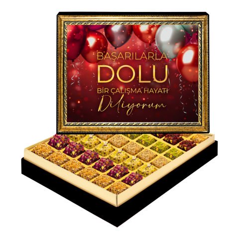 Başarılarla Dolu Çerçeveli Tablo Kutu Lüks Lokumlu