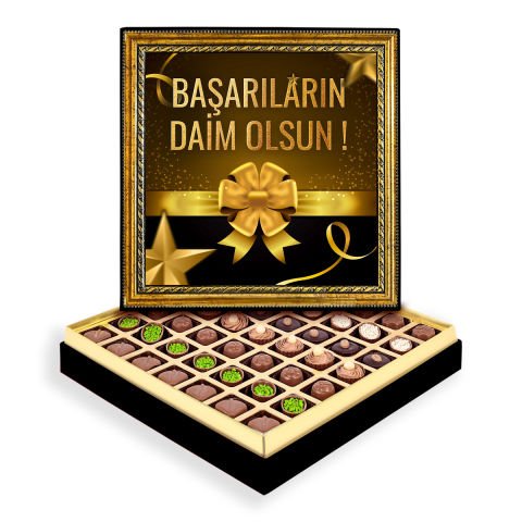 Başarıların Daim Olsun Çerçeveli Tablo Kutu Spesiyal Çikolatalı