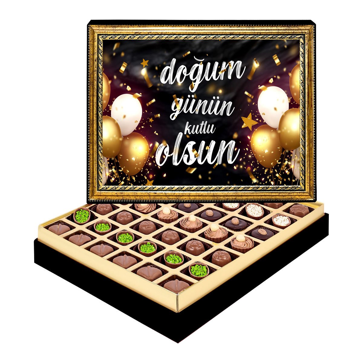Doğum Günü Çerçeveli Tablo Kutu Spesiyal Çikolatalı