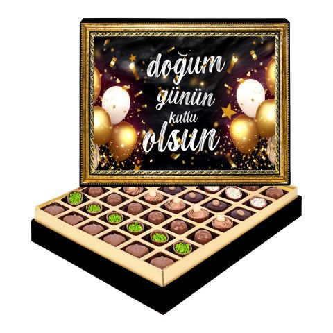 Doğum Günü Çerçeveli Tablo Kutu Spesiyal Çikolatalı
