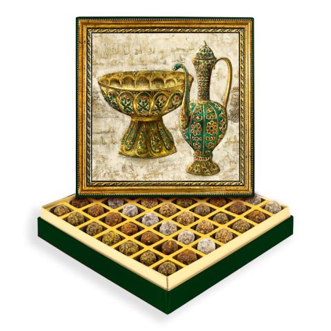 Zümrüt Kase Çerçeveli Tablo Kutuda Şeker İlavesiz Lokma