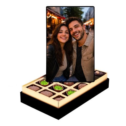 Kanvas Baskılı Sevgililer Günü Çikolata Kutusu