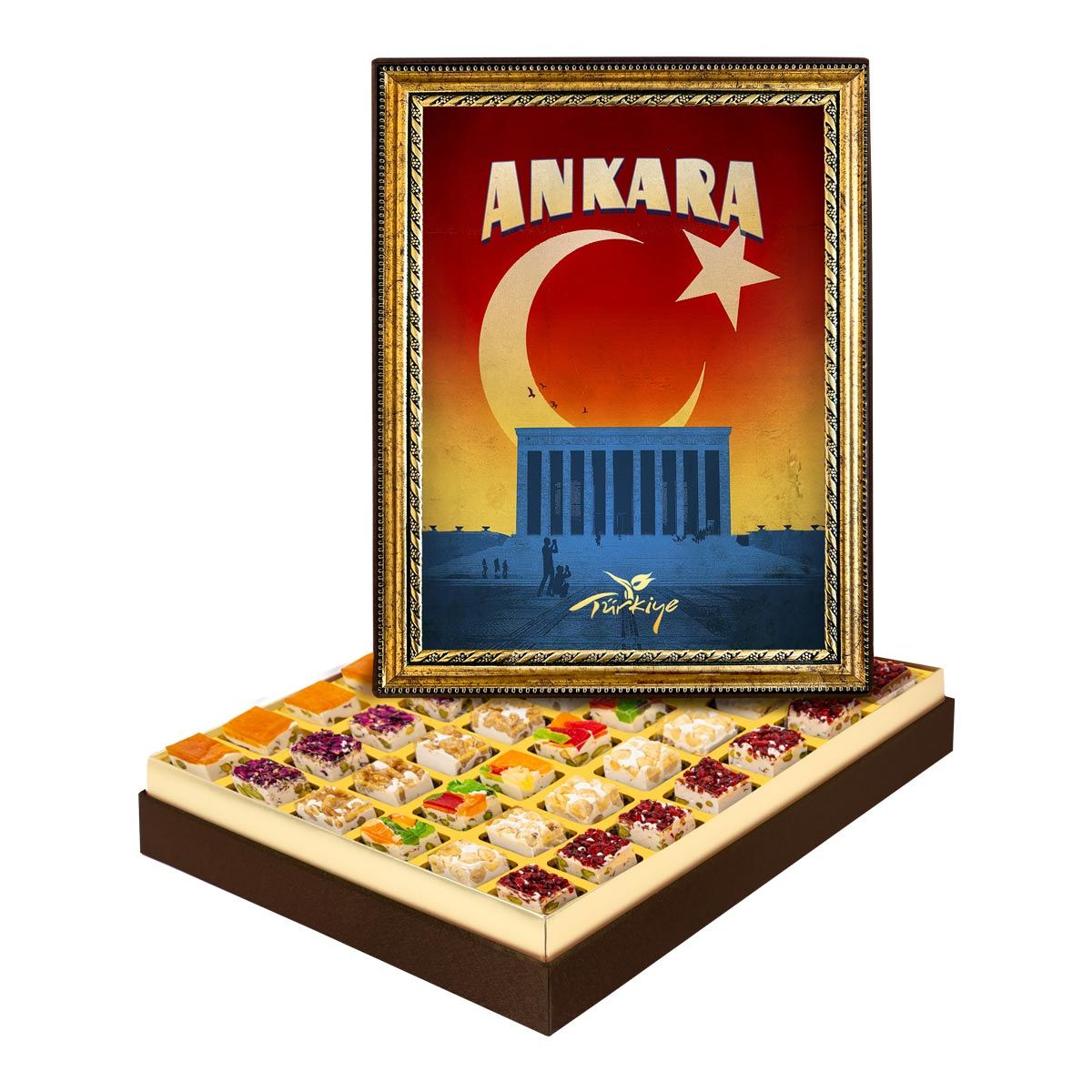 Ankara  Çerçeveli Tablo Kutuda Çerezli Nugat