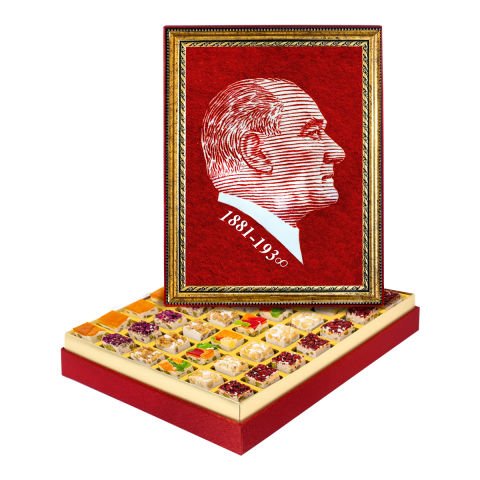 Sonsuza Dek Atatürk  Çerçeveli Tablo Kutuda Çerezli Nugat