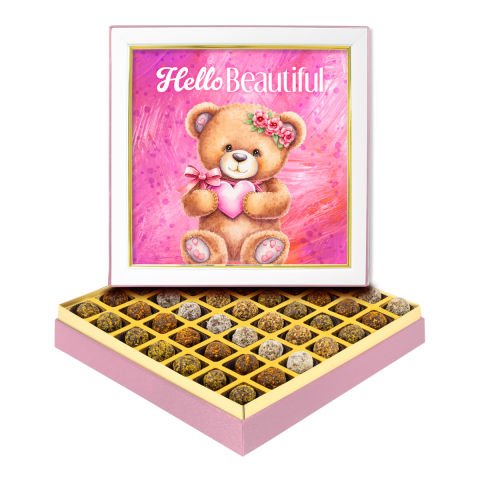 Pembe Ayıcık Çerçeveli Tablo Kutuda Şeker İlavesiz Lokma