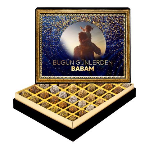 Günlerden Babam Çerçeveli Tablo Kutuda Şeker İlavesiz Lokma