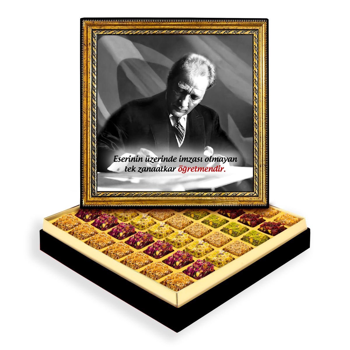 Başöğretmen Çerçeveli Tablo Kutuda Lokum