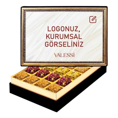 Kişiye Özel Tablo Kutuda Lokum Orta Boy (575 g.)
