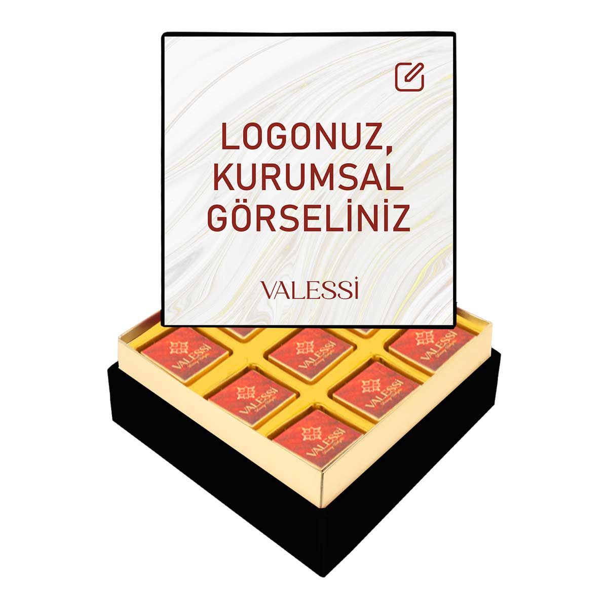 Kişiye Özel Tablo Kutuda Logolu Çikolata Mini Boy (117 g.)