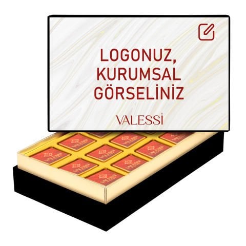 Kişiye Özel Tablo Kutuda Logolu Çikolata Küçük Boy (208 g.)