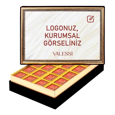 Kişiye Özel Tablo Kutuda Logolu Çikolata Orta Boy (325 g.)