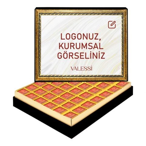 Kişiye Özel Tablo Kutuda Logolu Çikolata Büyük Boy (637 g.)