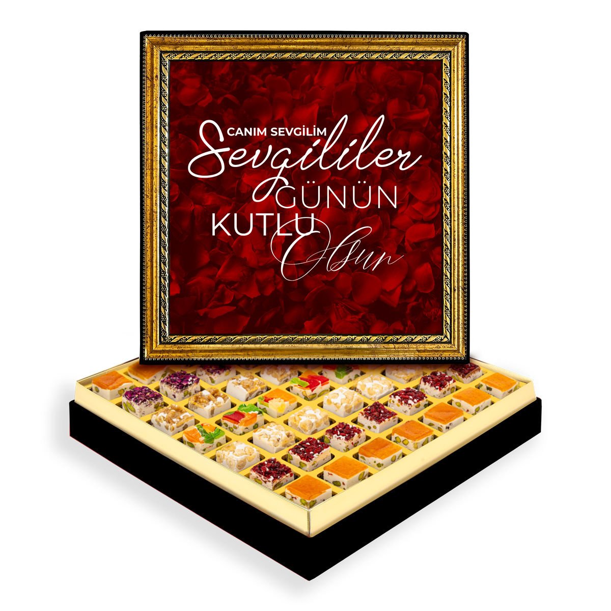 Canım Sevgilim Çerçeveli Tablo Kutuda Çerezli Nugat