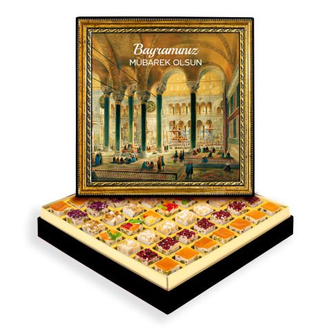 Ayasofya ve Bayram Çerçeveli Tablo Kutuda Çerezli Nugat