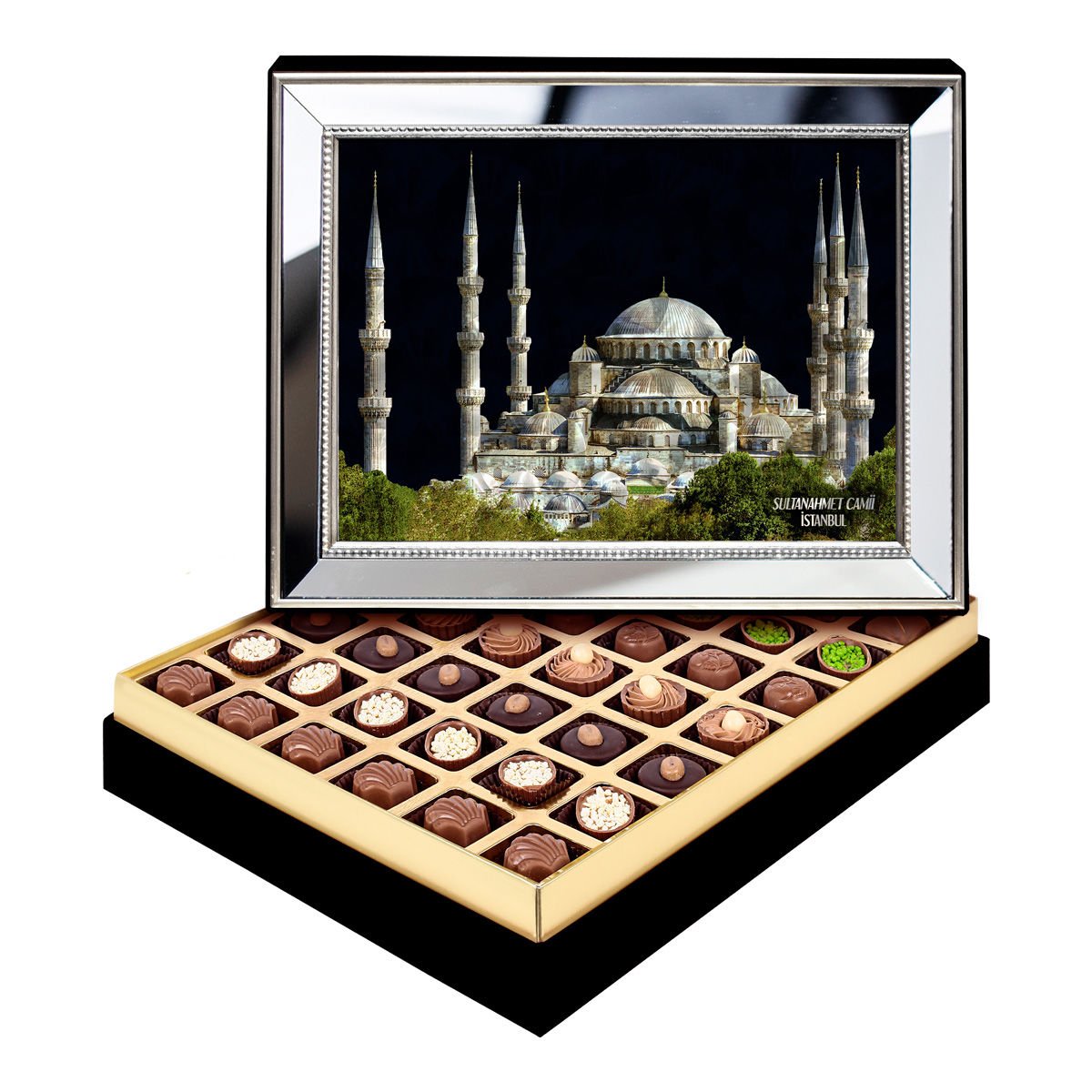 Ayna Çerçeveli Sultanahmet Camii Kutusu Spesiyal Çikolatalı