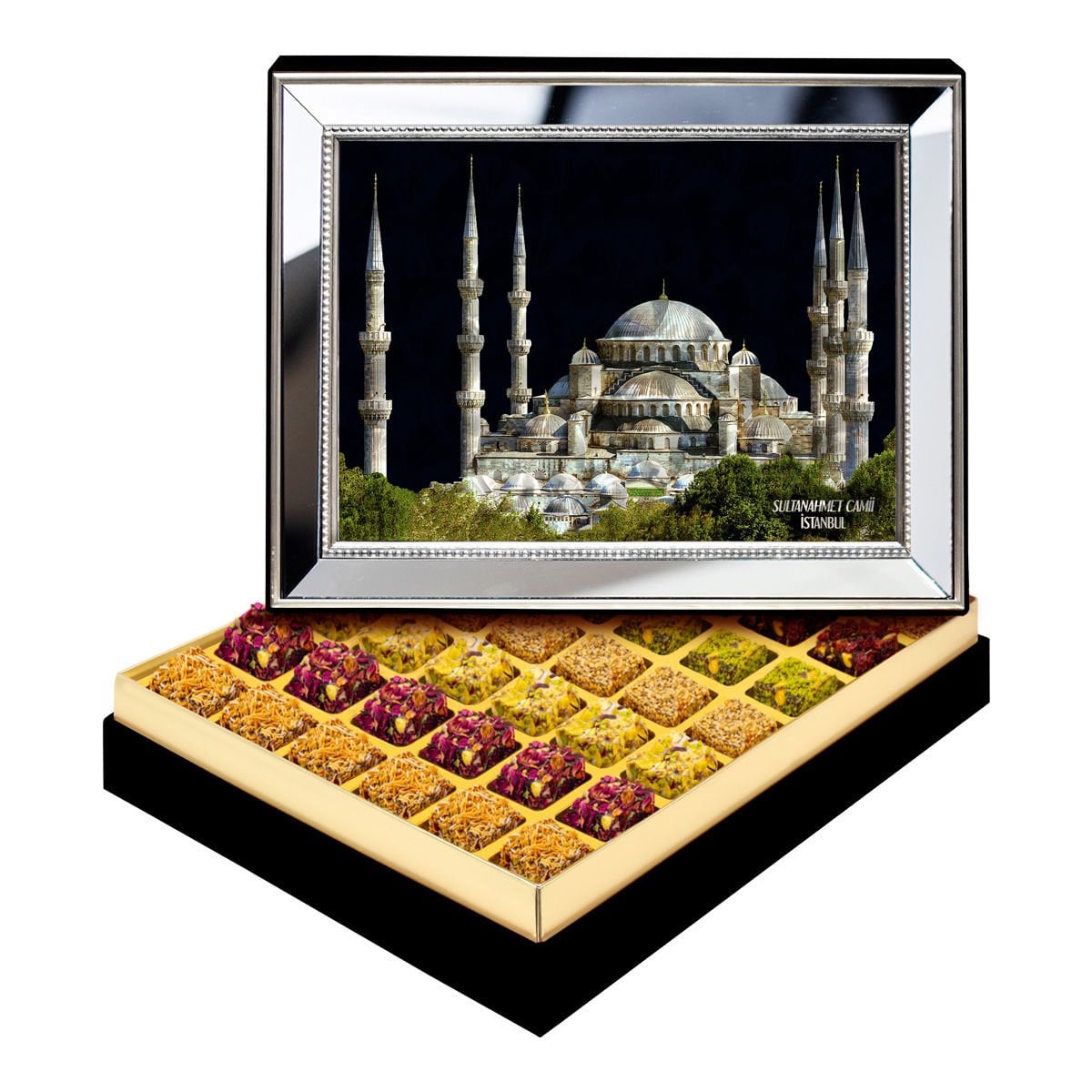 Ayna Çerçeveli Sultanahmet Camii Kutusu Lüks Lokumlu