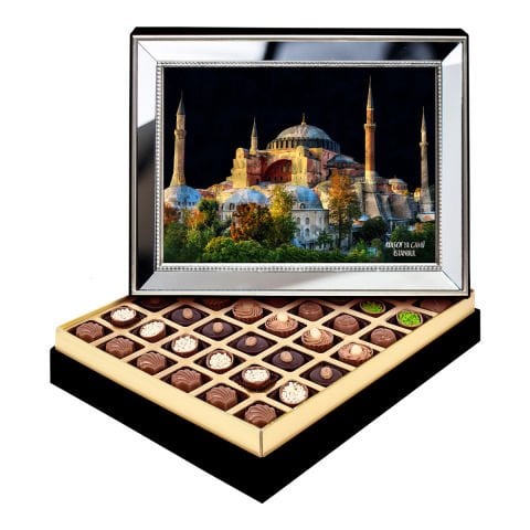 Ayna Çerçeveli Ayasofya Camii Kutusu Spesiyal Çikolatalı